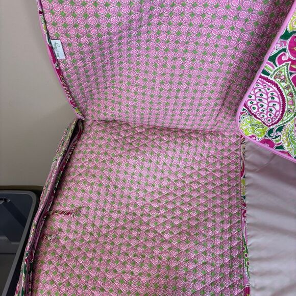 Vera Bradley Pink and Green Patterned Large Quilted Garment Bag - Picture 8 of 11